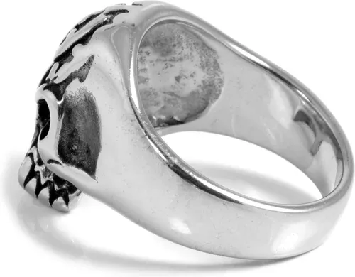 SteelCZ Bague acier Tête de mort fantôme