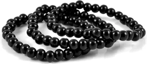 Collin Rowe Bracelet de perles noires - bracelet triple