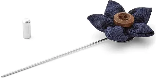 Warren Asher Boutonnière à fleur bleu marine