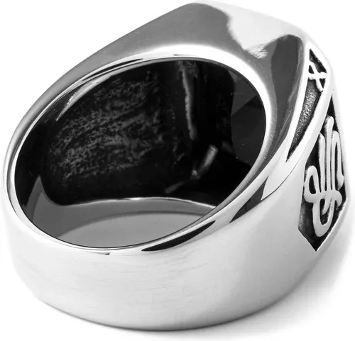 Fort Tempus Bague en acier Dynastie noire