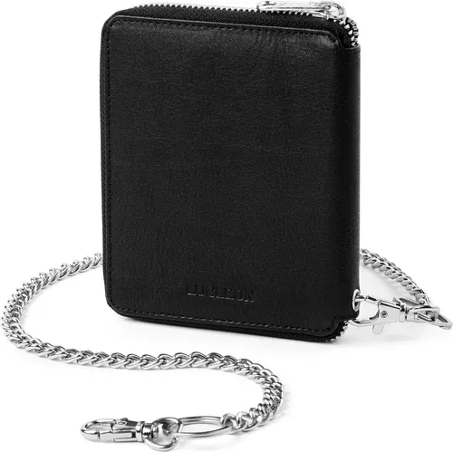 Lucleon Portefeuille Lamar anti RFID en cuir noir