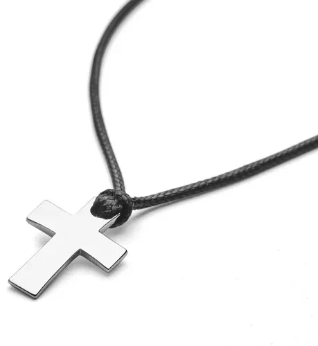 Lucleon Collier à pendentif en croix argentée Leo Gravel