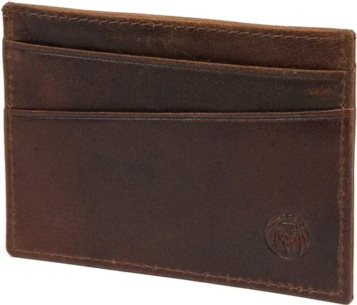 Lucleon Mini porte-cartes Montreal en cuir marron RFID