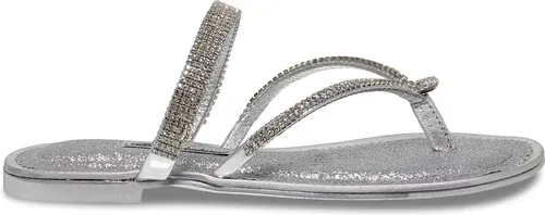 Sandales plates Alberto Venturini FLAT en cristal argent