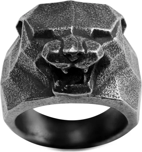 Moody Mason Bague grise à tête de puma Mack