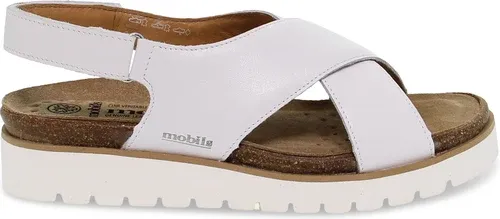 Sandales plates Mephisto TALLY SOFTY MOBILS ERGONOMIC en cuir blanc