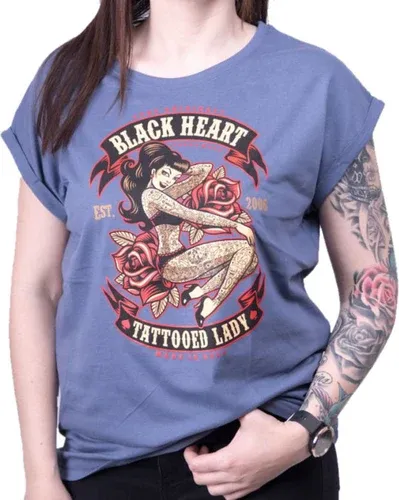 Tee-shirt street - TATTOED LADY EXT - BLACK HEART - 010-0185-BLU17/A/7