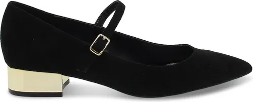 Chaussures plates Steve Madden PENNY BLACK SUEDE en chamois noir