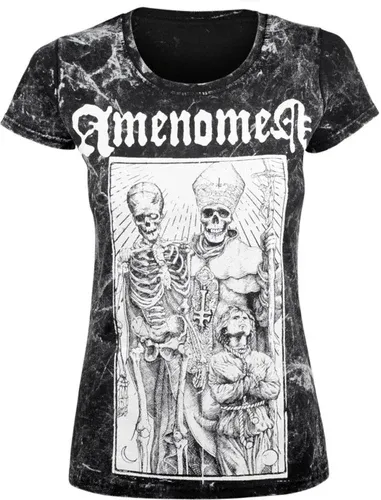 T-shirt hardcore - POPE AND DEATH - AMENOMEN - OMEN085DA ALLPRINT WHITE