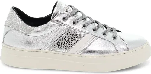 Baskets Crime London LOW TOP CLASSIC en stratifié argent