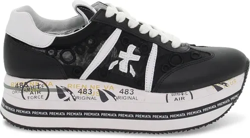 Baskets Premiata BETH en cuir noir