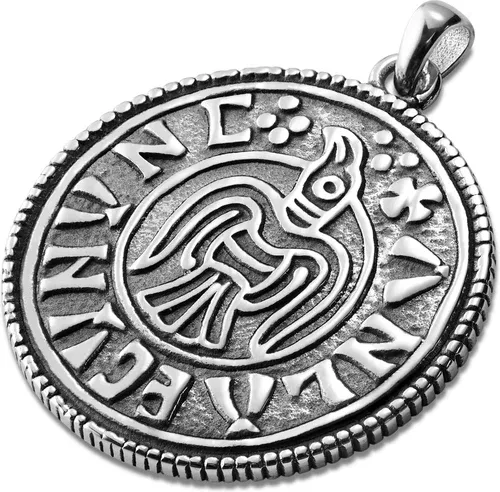 Lucleon Pendentif noir et argent - pièce de monnaie Lee Makt