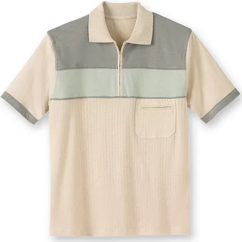 Honcelac T-shirt Polo à col zippé manches courtes