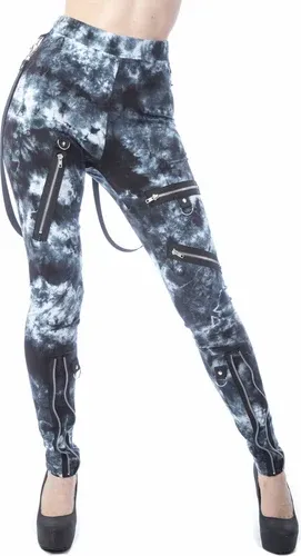 Pantalon pour femmes (leggings) CHEMICAL BLACK - MORWENNA - NOIR/BLANC TIE DYE - POI1017