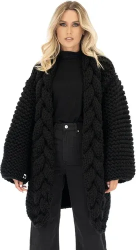 Mums Handmade Cable Knitted Coat - Black