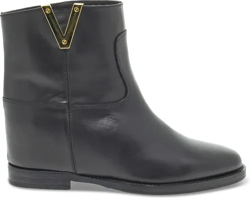 Bottines Via Roma 15 ZEPPA INTERNA LOGO V ORO LATERALE en cuir noir