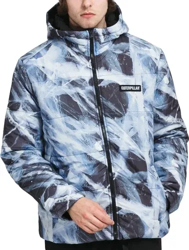 Caterpillar Allover Print Outdoor Jacket Blue