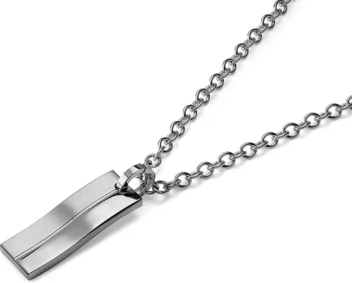 Lucleon Élégant collier en acier argenté