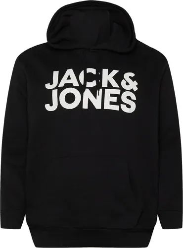 Jack & Jones Plus Sweat-shirt 'JJECORP' noir / blanc