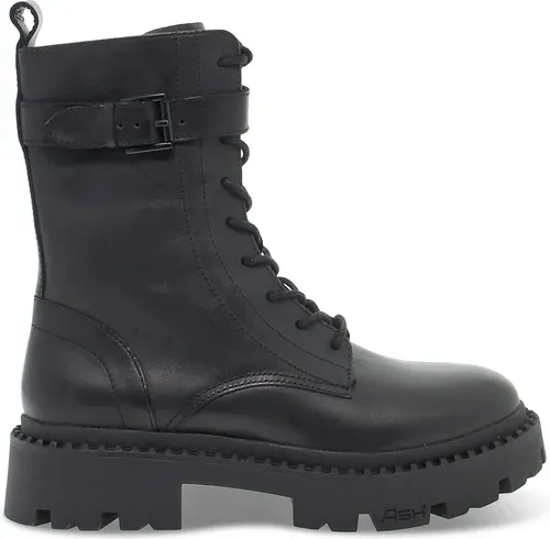 Boots Ash PLATO' en cuir noir