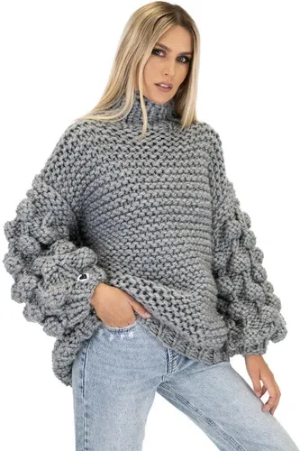 Mums Handmade Bubble Sleeve Sweater - Grey