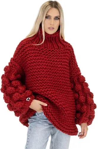 Mums Handmade Bubble Sleeve Sweater - Red