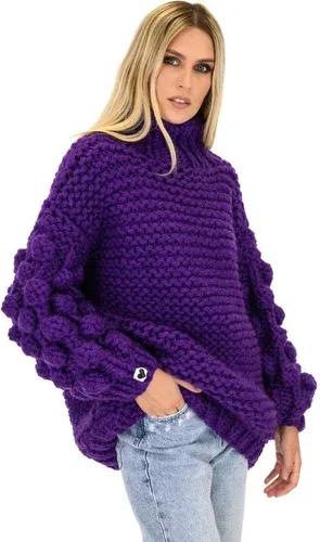 Mums Handmade Bubble Sleeve Sweater - Violet